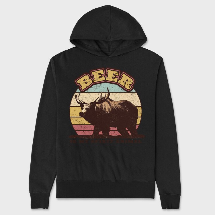 Beer Spirit Animal, Hanorac Oversize Barbati (Unisex)