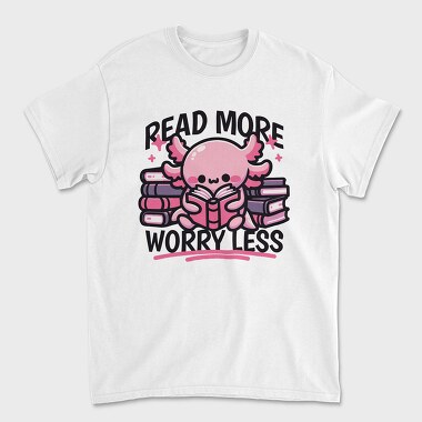 Cute Axolotl Reading, Tricou Barbati (Unisex)
