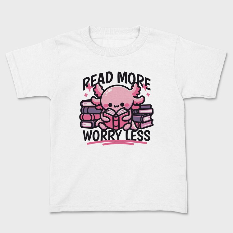 Cute Axolotl Reading, Tricou Copii