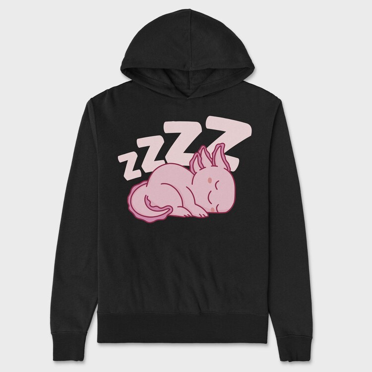 Cute Axolotl Sleeping, Hanorac Oversize Barbati (Unisex)