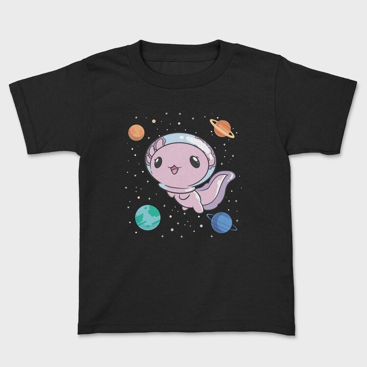Cute Axolotl Space, Tricou Copii