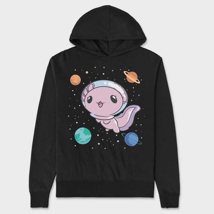 Cute Axolotl Space, Hanorac Oversize Barbati (Unisex)