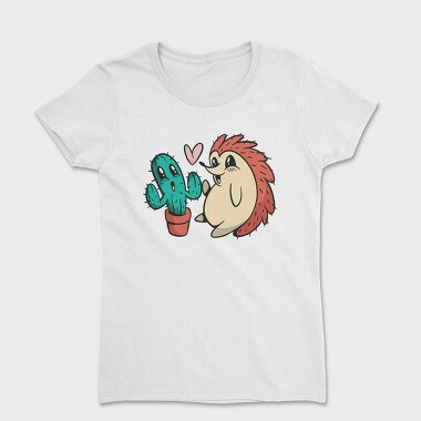 Cute Cactus And Hedgehog, Tricou Femei