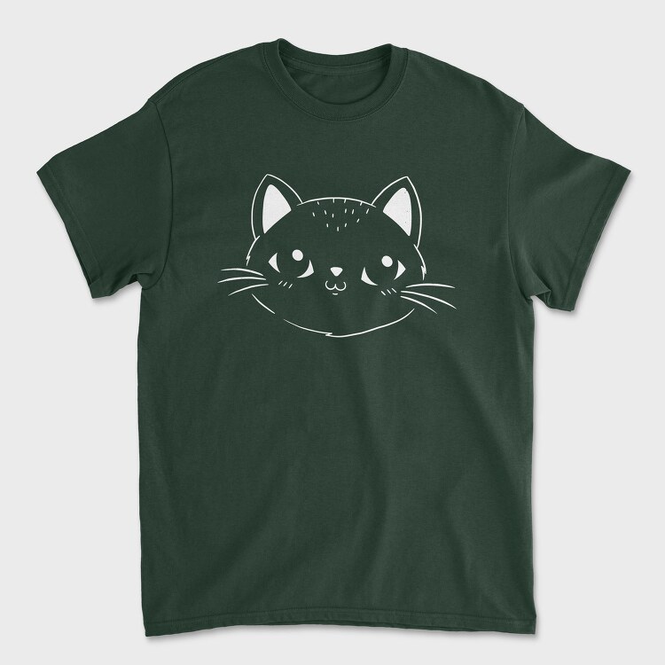 Cute Cat Filled Stroke Face, Tricou Barbati (Unisex)