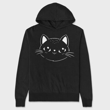 Cute Cat Filled Stroke Face, Hanorac Oversize Barbati (Unisex)