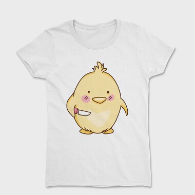 Cute Chick With Knife Mad Chicken, Tricou Femei