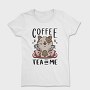 Cute Coffee Tea Cat Bar, Tricou Femei