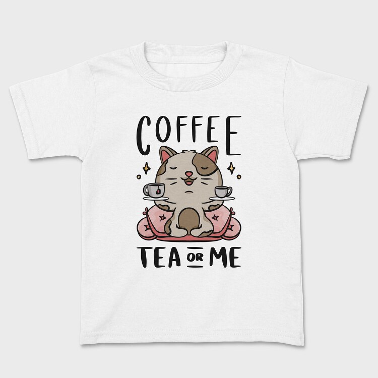 Cute Coffee Tea Cat Bar, Tricou Copii