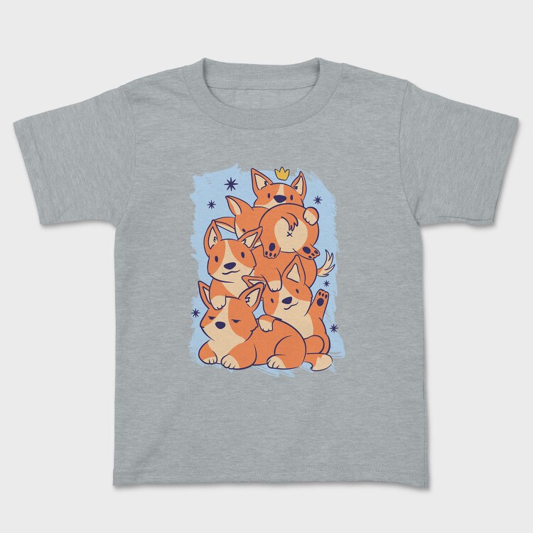 Cute Corgi Dogs Stack Stacked, Tricou Copii