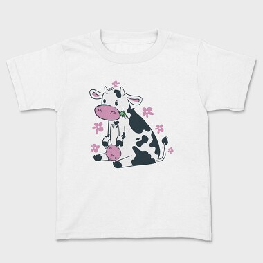 Cute Cow Eating Grass, Tricou Copii