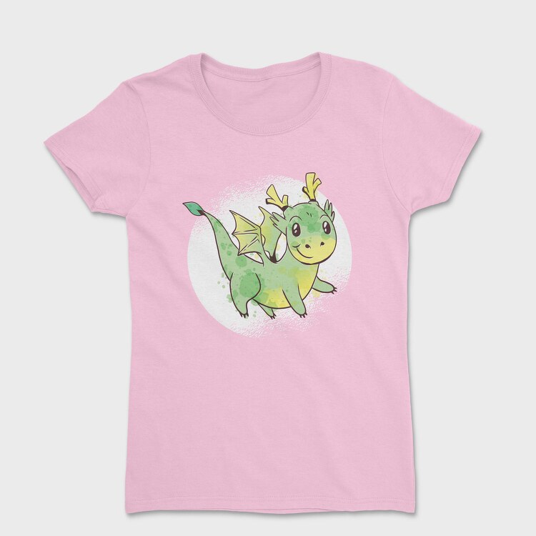 Cute Dragon Watercolor, Tricou Femei