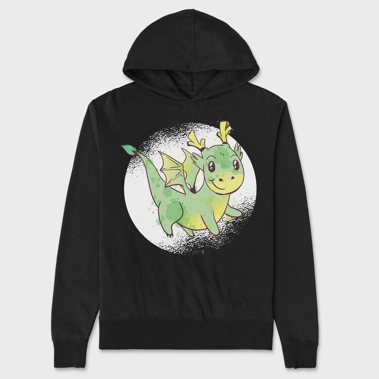 Cute Dragon Watercolor, Hanorac Oversize Barbati (Unisex)