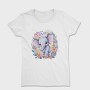 Cute Elephant In Nature Watercolor Tote, Tricou Femei