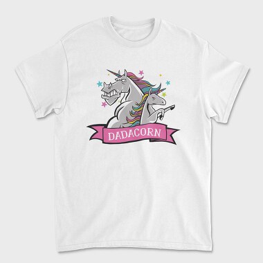 Daddy Unicorn Dad Corn, Tricou Barbati (Unisex)