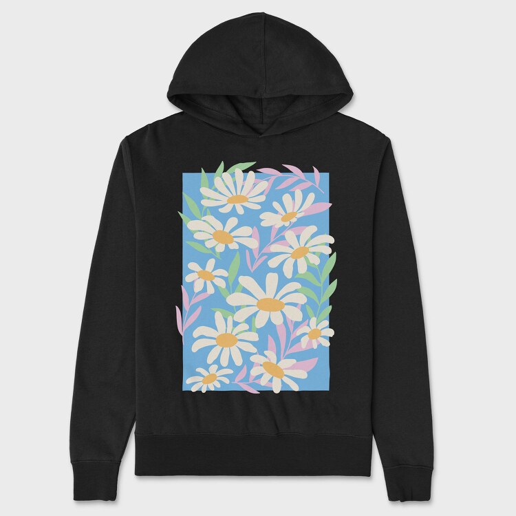 Daisy Flowers Composition Danish, Hanorac Oversize Barbati (Unisex)