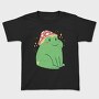 Cute Frog With Mushroom Sitting Cottage Core, Tricou Copii