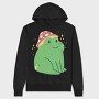 Cute Frog With Mushroom Sitting Cottage Core, Hanorac Oversize Barbati (Unisex)