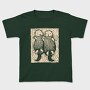 Cute Hand Drawn Otters Lino Art, Tricou Copii