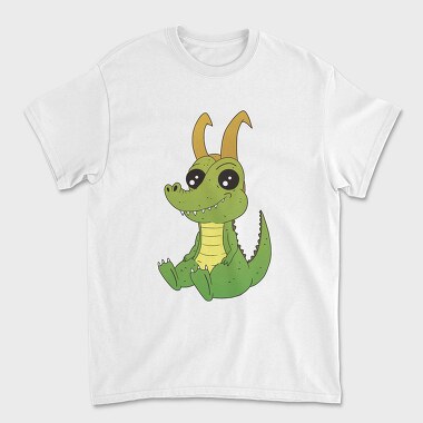 Cute Horned Crocodile Golden Horns, Tricou Barbati (Unisex)