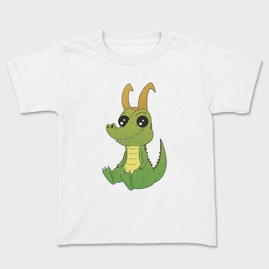 Cute Horned Crocodile Golden Horns, Tricou Copii