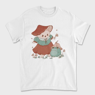 Cute Mushroom And Frog Kawaii, Tricou Barbati (Unisex)