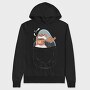 Cute Penguin In Pocket Coffee, Hanorac Oversize Barbati (Unisex)