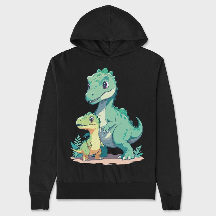 Cute Prehistoric Dinosaur Family Dinosuar, Hanorac Oversize Barbati (Unisex)