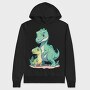 Cute Prehistoric Dinosaur Family Dinosuar, Hanorac Oversize Barbati (Unisex)