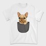 Cute Pug Dog In Pocket French Bulldog, Tricou Barbati (Unisex)