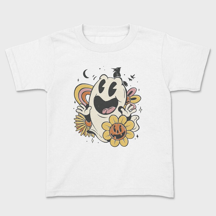 Cute Retro Ghost Halloween Vintage, Tricou Copii