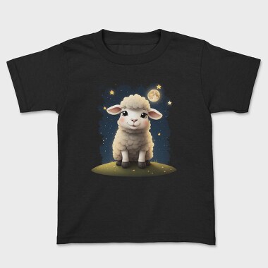 Cute Sheep And Moon, Tricou Copii
