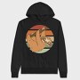 Cute Sloth In Retro Sunset, Hanorac Oversize Barbati (Unisex)