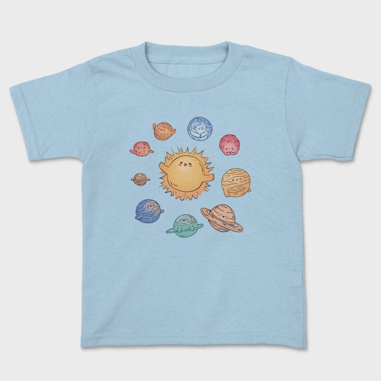 Cute Solar System With Planets Kawaii, Tricou Copii