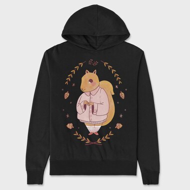 Cute Squirrel Cottagecore, Hanorac Oversize Barbati (Unisex)