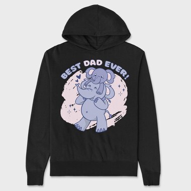 Best Dad Ever Elephants, Hanorac Oversize Barbati (Unisex)