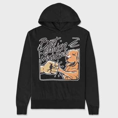 Best Golden Mom Ever Retriever, Hanorac Oversize Barbati (Unisex)