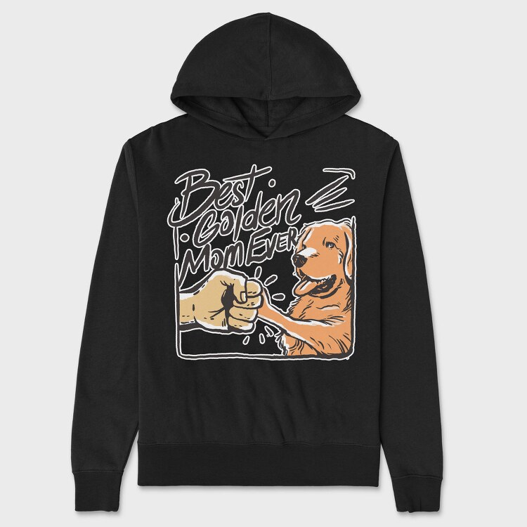 Best Golden Mom Ever Retriever, Hanorac Oversize Barbati (Unisex)