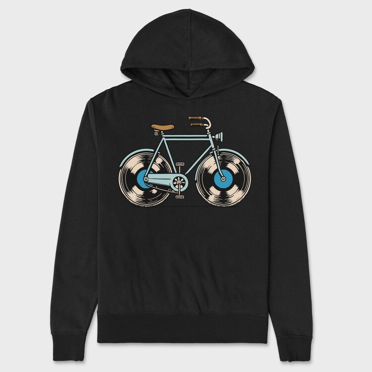 Bicycle Vinyl Record Bike, Hanorac Oversize Barbati (Unisex)