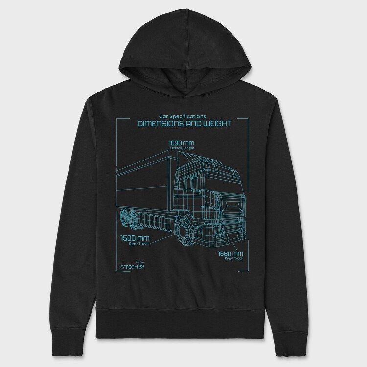 Big Truck Transportation, Hanorac Oversize Barbati (Unisex)