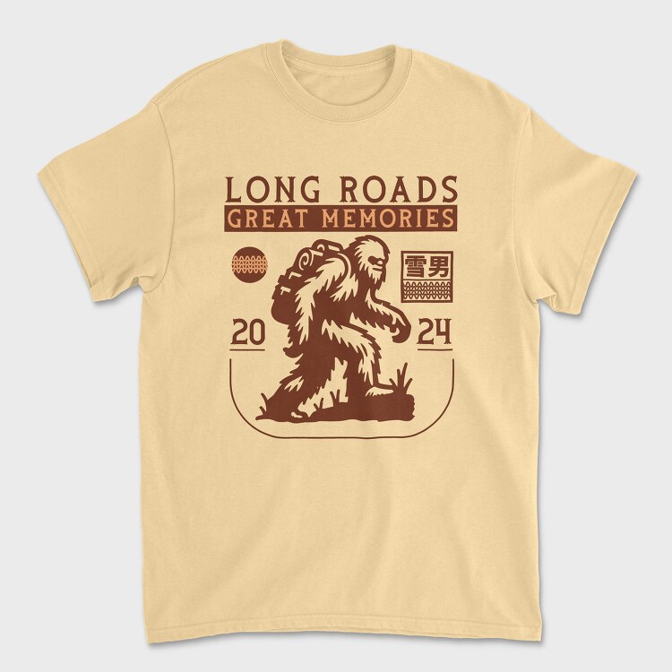 Bigfoot Hiking Memories Trend Yeti, Tricou Barbati (Unisex)