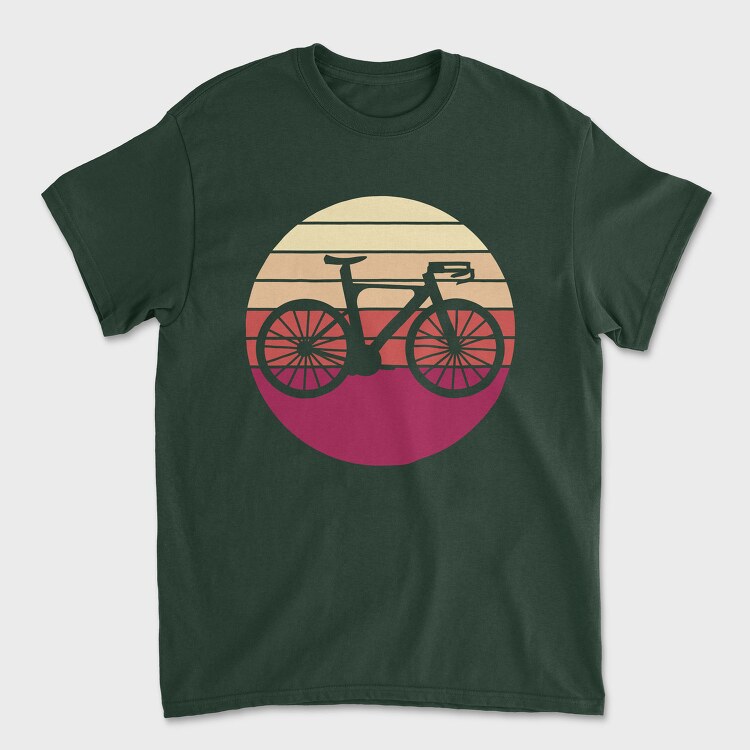 Bike Silhouette Retro Sunset, Tricou Barbati (Unisex)