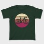 Bike Silhouette Retro Sunset, Tricou Copii