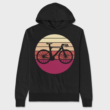 Bike Silhouette Retro Sunset, Hanorac Oversize Barbati (Unisex)