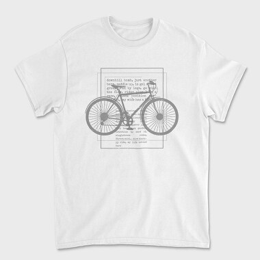 Biker Text Bicycle, Tricou Barbati (Unisex)