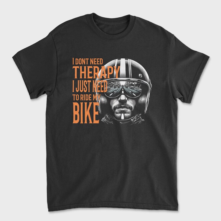Biker Therapy Quote Bike, Tricou Barbati (Unisex)