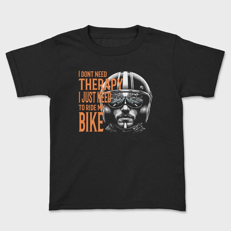 Biker Therapy Quote Bike, Tricou Copii