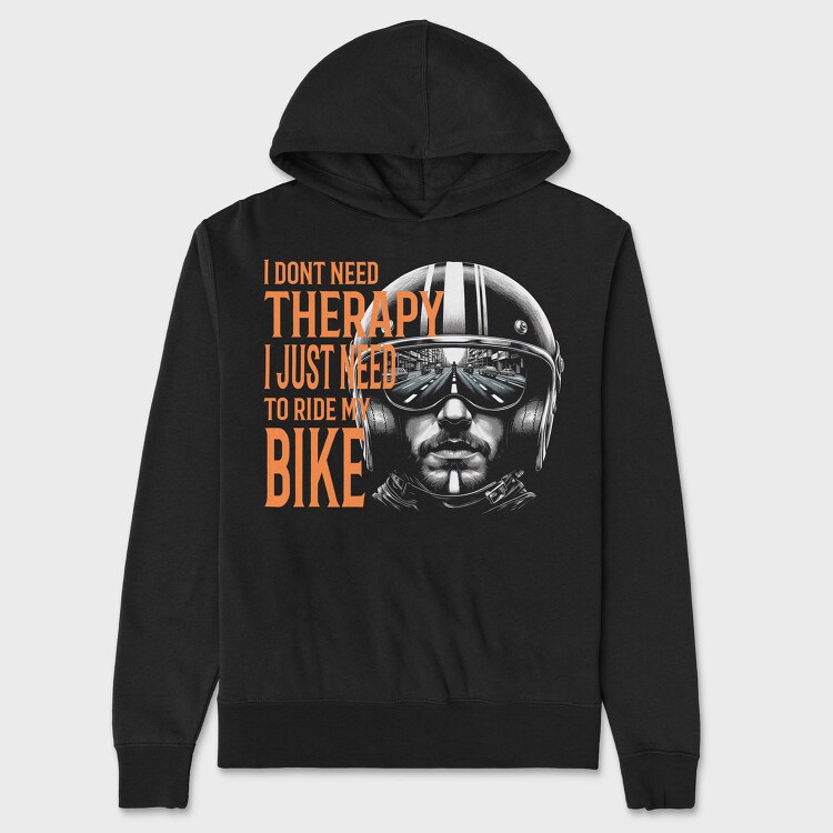 Biker Therapy Quote Bike, Hanorac Oversize Barbati (Unisex)