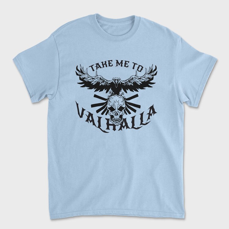 Bird Flying On Skull Crow Front, Tricou Barbati (Unisex)