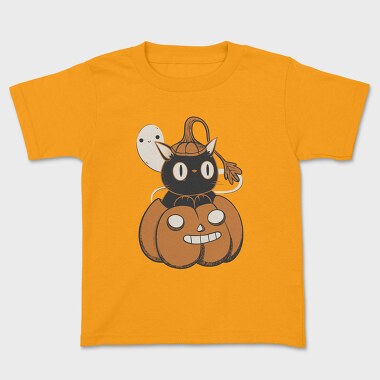 Black Cat Inside Pumpkin, Tricou Copii
