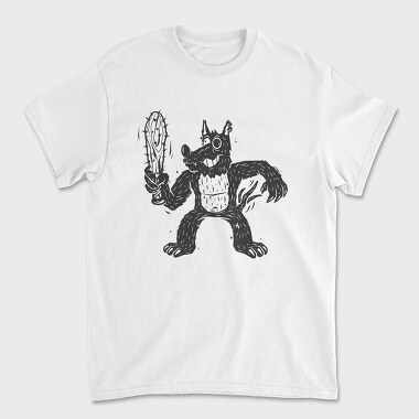 Black Dog With Bat Crazy Baseball Bat, Tricou Barbati (Unisex)